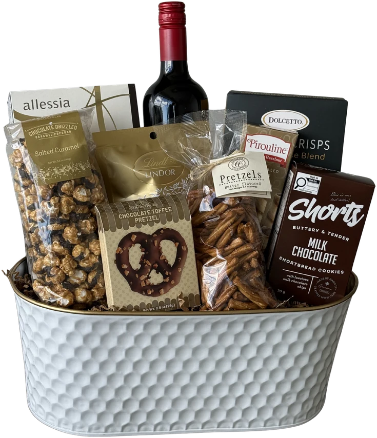 Gourmet Snack and Wine gift basket